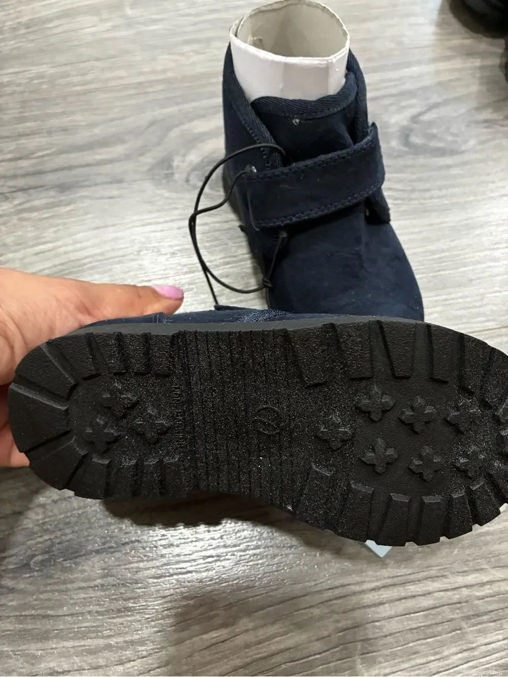 Cat & Jack Navy Kids Velcro Ankle Boots